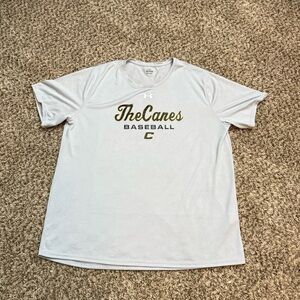 Under Armour White and Gold Baseball Tee